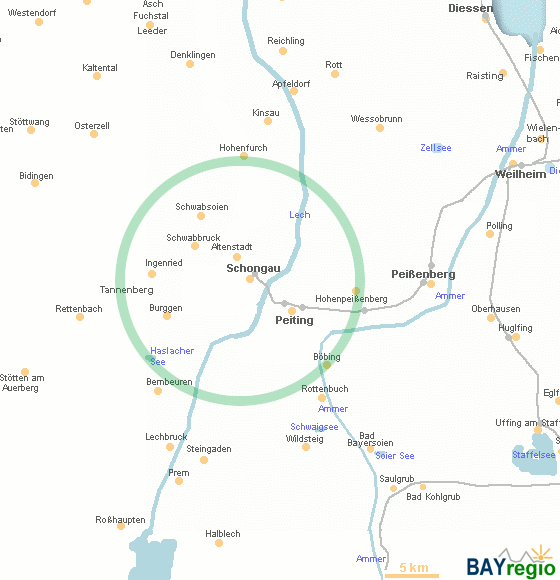 map of Schongau